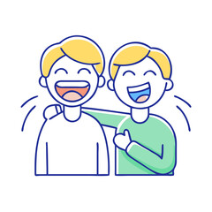 friends laughing together friends laughing together vector illustration - simple illustration of friends laughing together, perfect for logos friends laughing together