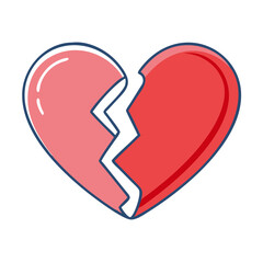 heart split in two halves heart split in two halves vector illustration - simple illustration of heart split in two halves, perfect for logos heart split in two halves