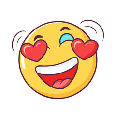 laughing emoji with heartlaughing emoji with heart vector illustration - simple illustration of laughing emoji with heart, perfect for logos laughing emoji with heart