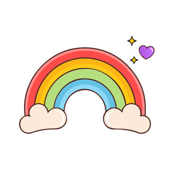 rainbow with heart rainbow with heart vector illustration - simple illustration of rainbow with heart, perfect for logos rainbow with heart