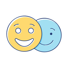 smiling faces side by side smiling faces side by side vector illustration - simple illustration of smiling faces side by side, perfect for logos smiling faces side by side