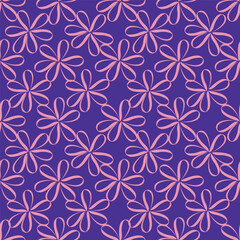 Abstract hand drawn flowers, seamless patterns with floral for fabric, textiles, clothing, poster, cover, banner, wall art, home decor, background. Vector illustration