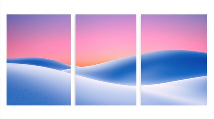 Serene Abstract Landscape of Gentle Snowy Hills at Dusk
