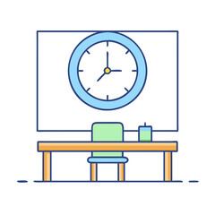 classroom clock vector icon, classroom clock vector illustration - simple illustration of classroom clock, perfect for logos classroom clock
