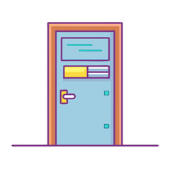 classroom door vector icon, classroom door vector illustration - simple illustration of classroom door, perfect for logos classroom door
