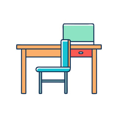 desk and chair vector icon, desk and chair vector illustration - simple illustration of desk and chair, perfect for logos desk and chair