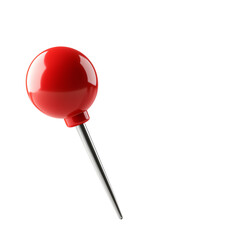 A vibrant red candy lollipop on a silver stick, perfect for representing sweet treats and childhood nostalgia in any confectionery-themed project.