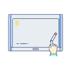 interactive whiteboard vector icon, interactive whiteboard vector illustration - simple illustration of interactive whiteboard, perfect for logos interactive whiteboard