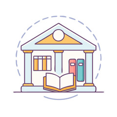 library vector icon, library vector illustration - simple illustration of library, perfect for logos library