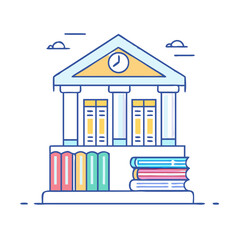 library vector icon, library vector illustration - simple illustration of library, perfect for logos library