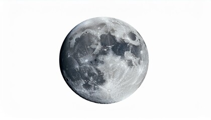Fototapeta premium full moon isolated in white