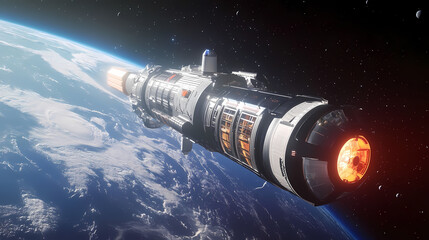 Naklejka premium Starbound ventures: the future of space exploration. Starbound. Illustration
