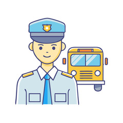 school bus driver vector icon, school bus driver vector illustration - simple illustration of school bus driver, perfect for logos school bus driver