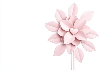 Fototapeta premium Elegant Pink Flower Design with Leaves for Creative Projects