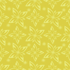 Obraz premium Abstract hand drawn flowers, seamless patterns with floral for fabric, textiles, clothing, poster, cover, banner, wall art, home decor, background. Vector illustration