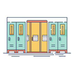 school hallway locker vector icon, school hallway locker vector illustration - simple illustration of school hallway locker, perfect for logos school hallway locker