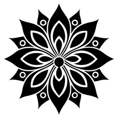 Simple mandala silhouette vector Art design, Floral mandala Illustration, ornament, flower, design, outline, template, pattern, ethnic. mandala design for invitation card, coloring book.