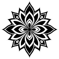 Simple mandala silhouette vector Art design, Floral mandala Illustration, ornament, flower, design, outline, template, pattern, ethnic. mandala design for invitation card, coloring book.