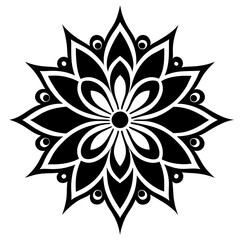 Simple mandala silhouette vector Art design, Floral mandala Illustration, ornament, flower, design, outline, template, pattern, ethnic. mandala design for invitation card, coloring book.