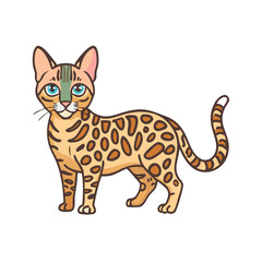 Obraz premium bengal cat vector icon, bengal cat vector illustration - simple illustration of bengal cat, perfect for logos bengal cat