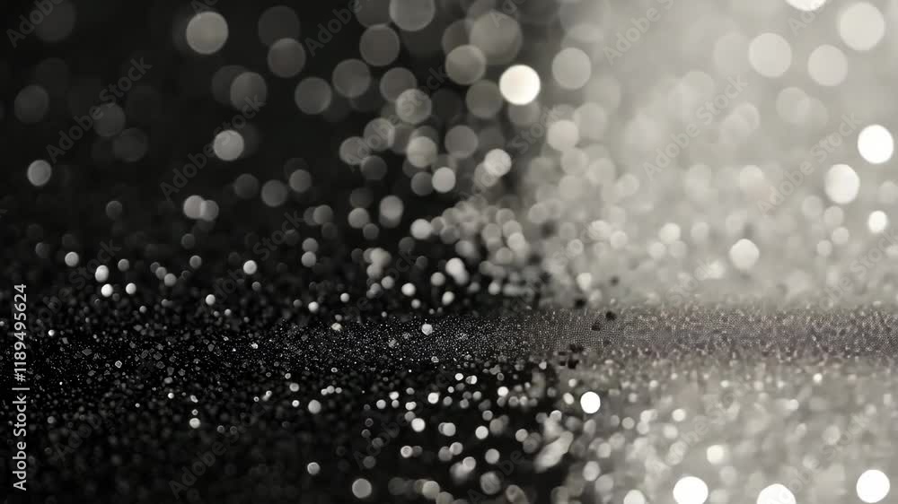 Poster sparkling light creates a mesmerizing effect on black surface during low light conditions