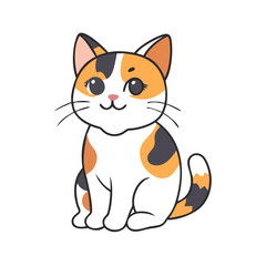 calico cat vector icon, calico cat vector illustration - simple illustration of calico cat, perfect for logos calico cat