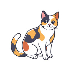 calico cat vector icon, calico cat vector illustration - simple illustration of calico cat, perfect for logos calico cat