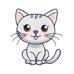 cartoon kitty vector icon, cartoon kitty vector illustration - simple illustration of cartoon kitty, perfect for logos cartoon kitty