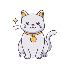 cat collar with bell vector icon, cat collar with bell vector illustration - simple illustration of cat collar with bell, perfect for logos cat collar with bell