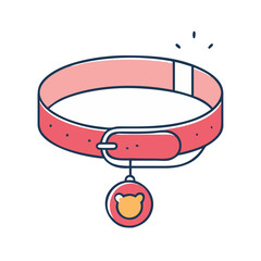 cat collar with name tag vector icon, cat collar with name tag vector illustration - simple illustration of cat collar with name tag, perfect for logos cat collar with name tag