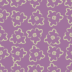 Beautiful little flower pattern on purple background. Sweet flower pattern is perfect for dress.