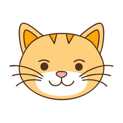 cat face vector icon, cat face vector illustration - simple illustration of cat face, perfect for logos cat face