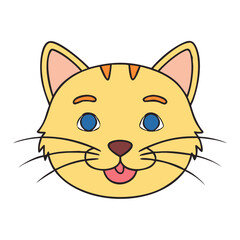 cat face vector icon, cat face vector illustration - simple illustration of cat face, perfect for logos cat face