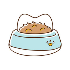 cat food bowl vector icon, cat food bowl vector illustration - simple illustration of cat food bowl, perfect for logos cat food bowl