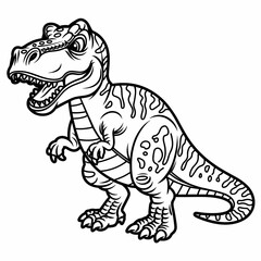 Fototapeta premium Fierce T-Rex Coloring Page for Kids