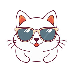 cat in sunglasses vector icon, cat in sunglasses vector illustration - simple illustration of cat in sunglasses, perfect for logos cat in sunglasses