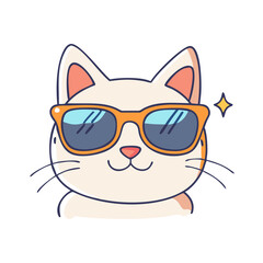 cat in sunglasses vector icon, cat in sunglasses vector illustration - simple illustration of cat in sunglasses, perfect for logos cat in sunglasses