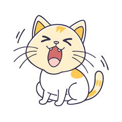 cat meowing vector icon, cat meowing vector illustration - simple illustration of cat meowing, perfect for logos cat meowing