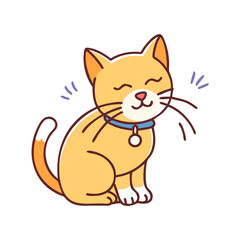 cat purring vector icon, cat purring vector illustration - simple illustration of cat purring, perfect for logos cat purring