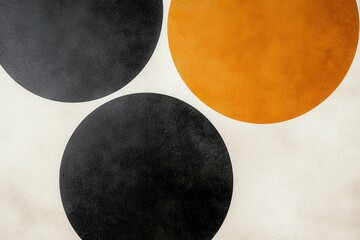 Abstract Composition of Geometric Circles in Bold Colors on Canvas
