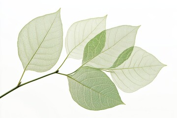 close up of green translucent leaves