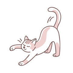 cat stretching vector icon, cat stretching vector illustration - simple illustration of cat stretching, perfect for logos cat stretching