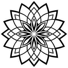 Simple mandala silhouette vector Art design, Floral mandala Illustration, ornament, flower, design, outline, template, pattern, ethnic. mandala design for invitation card, coloring book.