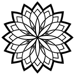 Simple mandala silhouette vector Art design, Floral mandala Illustration, ornament, flower, design, outline, template, pattern, ethnic. mandala design for invitation card, coloring book.