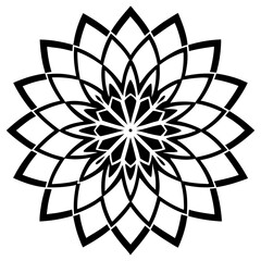 Simple mandala silhouette vector Art design, Floral mandala Illustration, ornament, flower, design, outline, template, pattern, ethnic. mandala design for invitation card, coloring book.