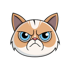 grumpy cat face vector icon, grumpy cat face vector illustration - simple illustration of grumpy cat face, perfect for logos grumpy cat face