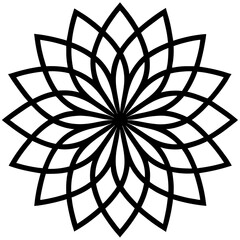 Obraz premium Simple mandala silhouette vector Art design, Floral mandala Illustration, ornament, flower, design, outline, template, pattern, ethnic. mandala design for invitation card, coloring book.