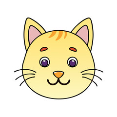 kitten face vector icon, kitten face vector illustration - simple illustration of kitten face, perfect for logos kitten face