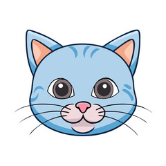 kitten face vector icon, kitten face vector illustration - simple illustration of kitten face, perfect for logos kitten face