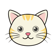 kitten face vector icon, kitten face vector illustration - simple illustration of kitten face, perfect for logos kitten face